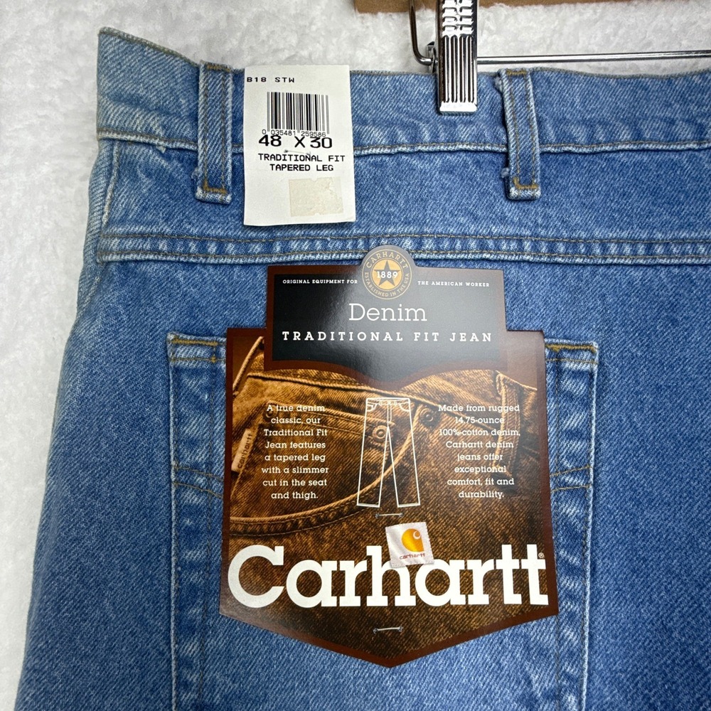 Carhartt Denim Traditional Fit Straight Leg Jeans Mens 48x30 B18 STW NWT NOS‎